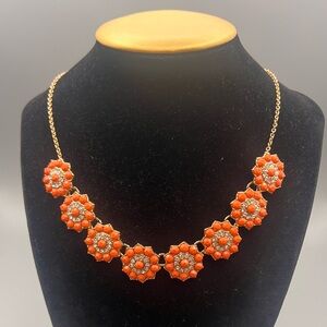 Premier Designs Orange Floral Necklace